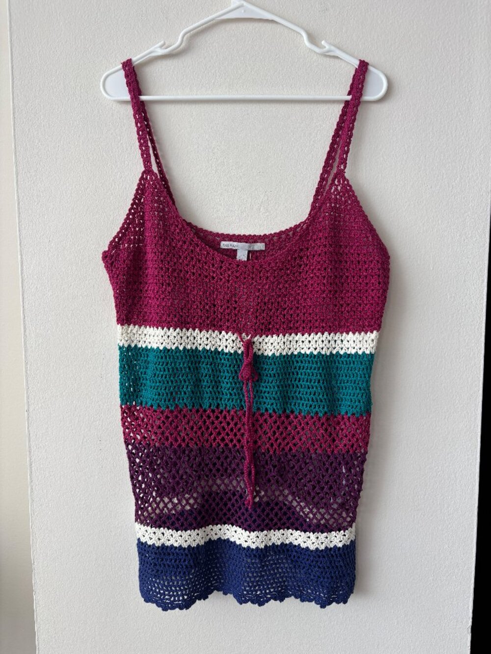 Old Navy Vintage Striped Cotton Crochet Swim Coverup Size XL NWT